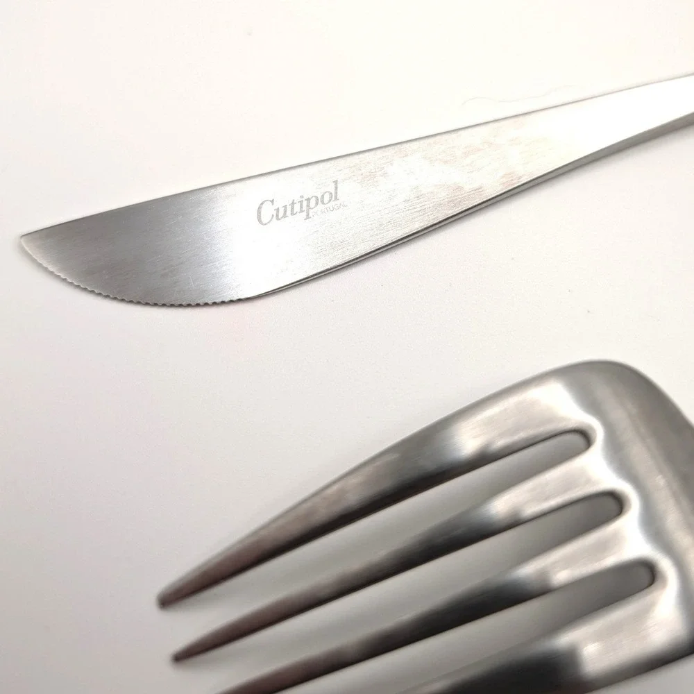 Cutipol GOA Black Silver Flatware Set 3pc Modern Portuguese Stainless Cutlery